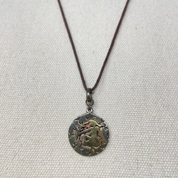 Banana Republic‎ Virgo Zodiac Disc Necklace Marked Sterling Silver Pendant - Picture 1 of 8